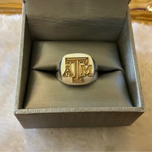 14K Gold Plated Sterling Silver Texas A&M Ring